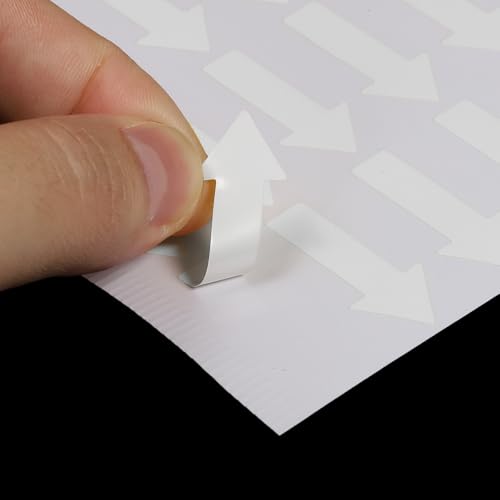 Kleine pijl Sticker Label 1,2 x 0,5 inch, 120 stuks Zelfklevende kleur Coding Sign Sticker voor Gas Flow Direction Inspectie Defect Mark, wit 5