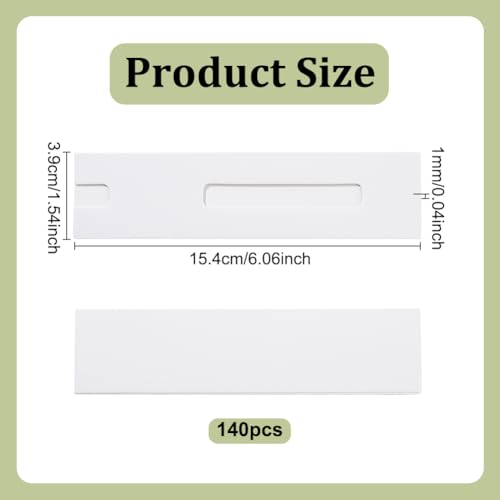 140 stuks Kraft Pen Cadeaudozen, Witte Lege Pen Display Tassen met raam voor Potlood Ballpoint Fountain Pen Display en Office Supplies, 15.4×3.8cm
