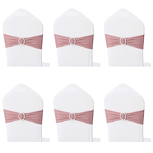 Forlush 6 stukken stoel Sashes, bruiloft decoraties, party decoraties Satin, voor Event & Party Decoration (Roze)