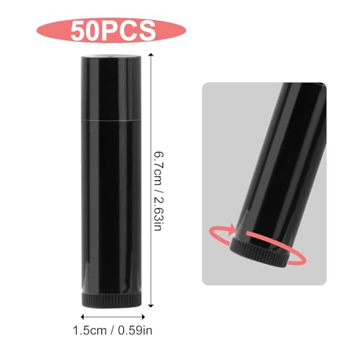 50 st 5g Lege Lipstick Plastic Lipstick Lege Lippen Care Stube, DIY Lippen, Balsem, Tubes, Lip Gloss Container, Lip Balsem, Zwart