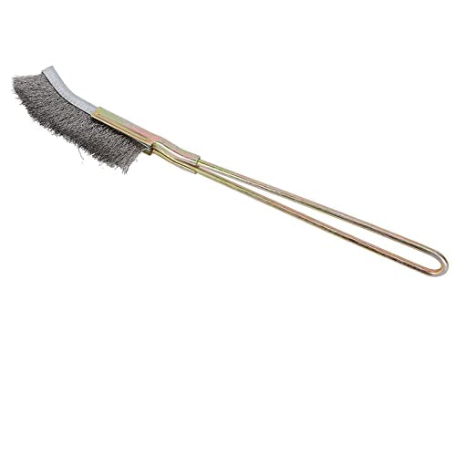 Staal Soft Bonsai Borstel, Essentiële Tuin Reiniging Tool met gebogen hoofd en ergonomische handgreep, Rechte Hoofd Bonsai Borstel voor Beginners (Curved Head) 3