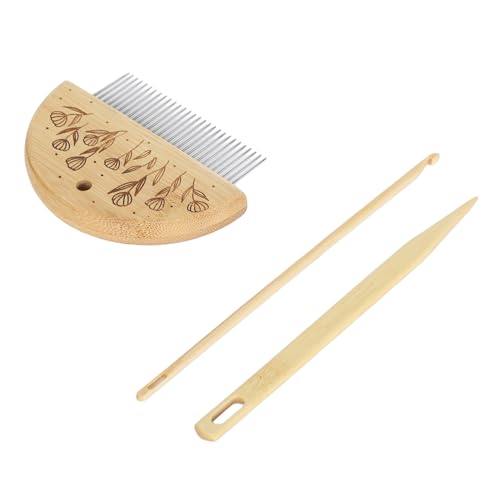 Houten Weven Comb, Loom Kit, Professionele Houten Loom Comb Big Eyes Naald 4mm Haak haak haak set voor het maken van DIY ambacht gereedschap (Type 3) 5