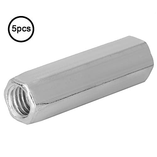 5 st M10 Nut Lange Rod Koolstof Staal Koppeling Hexagonale Noten Zeshoekige Noten Noten Noten Noten Schroef bevestigingsmiddelen (M10*50) 5