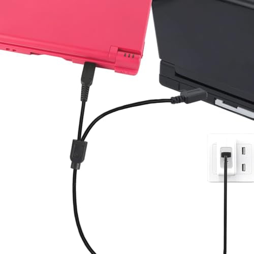 4sts 2-in-1 3DS USB Charging Cable, 3DS DS Lite Charging Cable, for DS Lite, 3DS (XL/LL), New 3DS (XL/LL), New 3DS, 3DS, New 2DS (XL/LL), 2DS, DSi (XL/LL), Dsi 5