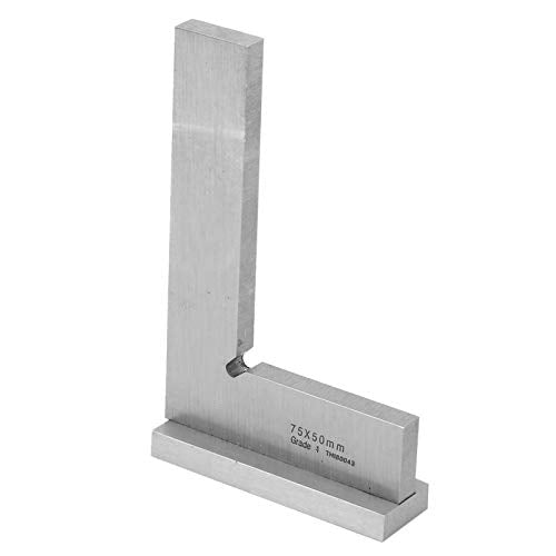 Machinist Steel Square, Hoge Nauwkeurigheid Carbon Steel, 90 graden Rechte Hoek Ruler met Stoelen Engineer Tool(75x50)