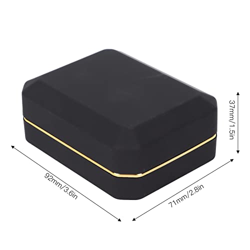 Luxe hanger doos met LED-licht, sieraden Organisator opslag geval houder ketting armband ringen Hanger Display opslag geval voor bruiloft voorstel Verloving Valentijnsdag Favors verjaardagen (zwart) 5