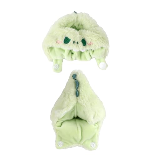 Kleding voor Doll, Cute Green Dinosaur Plush Speelgoed Kleding Stijlvolle Outfit Accessoires voor 17cm Doll Decoratie Beeldscherm