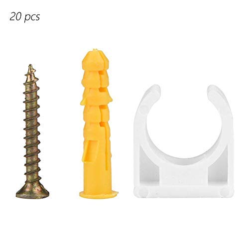 Collier de Serrage, 20st 16/20/25/32mm PPR Forme and U Collier de Fixation pour Tuyau avec Fixation à Vis(16mm)