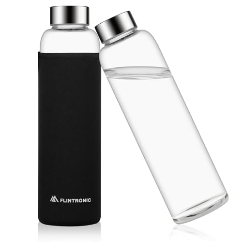 Glass Waterfles, 550ml Borosilicaat, BPA-vrij, Leak-Proof, Modern, Herbruikbaar, Cilindrisch, Non-slip, Wandelen, Reizen, Sport, Huis, Kantoor, School, Heet, Koude Dranken