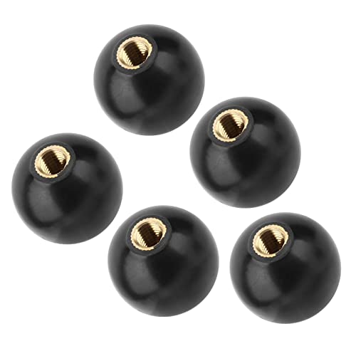 5 stuks M10*35 Zwarte ronde bal Bakelite Lever Knob met ingebouwde koperen schroefmoer
