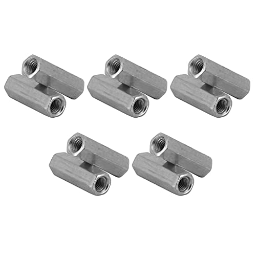 10Pcs M6 Long Rod Nut Hex Nut Vrouwelijke Thread Straight Fit Hex Bar Threaded Rod Rod Studding Hex Galvanized (M6 * 30)