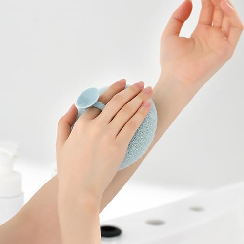 Spons voor douche, 2 stuks, Douche spons, Flower Loop Sponge Roze en Cyaan, Zacht en huidvriendelijk, Geschikt voor Baden en douchen 5