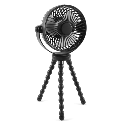 USB Fan, Quiet Hand Fan, 4 Speed Mini Tafel met Flexibele Tripod voor kinderwagen, autostoel, Camping (2000mAh)