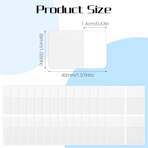 Verpakking van 480 Index Tabs Zelfklevende 40 x 26 mm Page Markers, Kleefstrookjes, Pastel Page Markers, Marker Strips, Wit, PET Side Markers voor Boeken, Documenten, Bestanden, Kantoor