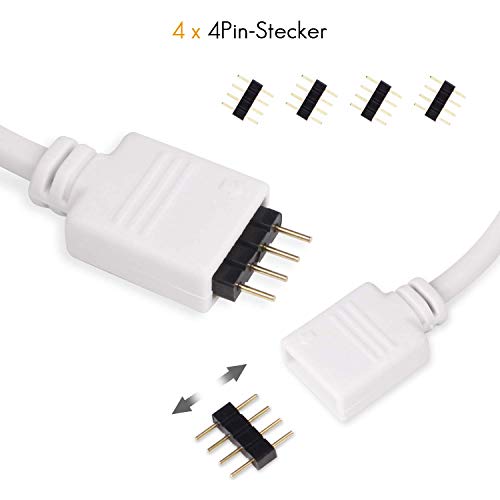 LED Strip Connector, Accessoire set voor 4 Pin RGB 5050 LED Strips, LED Strip Connector, LED Strip Divider, LED Strip Extension, LED Striphoekconnector, LED Montageclips strippen 4