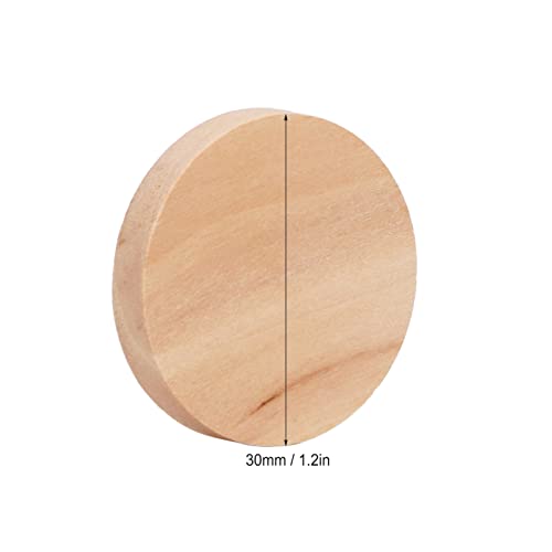 50Stuks Ronde houten munten, 1,2 Inch Onafgewerkt Houten munten Rondes Snijpen Takken voor ambachtelijke projecten, DIY ambachten, Ornamenten 5