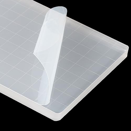 12.7 x 9cm Acryl Stamp Blok, Duidelijke Stempel Blok met Raster Lines Decoratieve Montage Blocks Vierkant voor Scrapbooking DIY Crafts Kaart maken 5