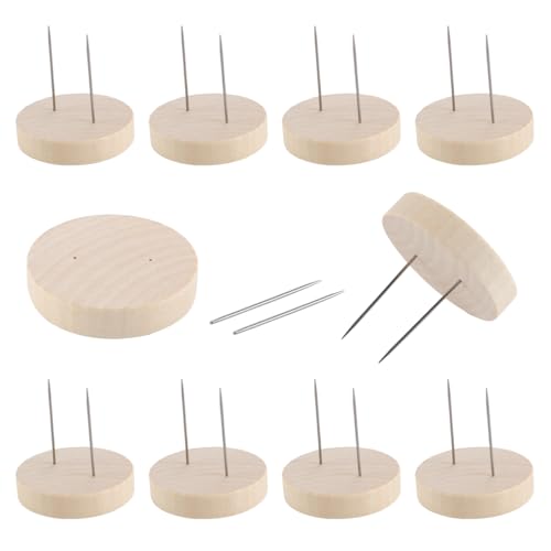 10 st houten haak poppenstandaard, Handgemaakte haak poppenstandaard met metalen pennen voor Amigurumi poppen en cijfers 4