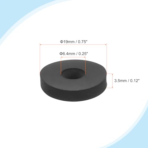 Platte rubberen ringen, 40 st 3/4 inch OD x 1/4 inch ID x 1/8 Dikte Multi-Function Spacer Rubber Bushing Anti Vibratie Wasmachines voor Bolts Schroeven Auto huishoudelijke apparaten