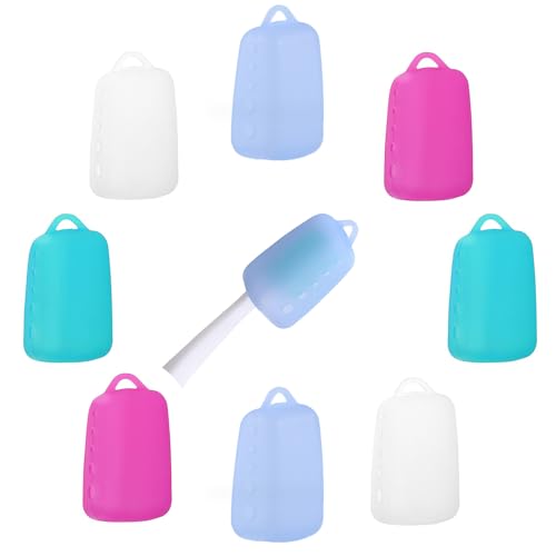 Tandenborstel Hoofdhoes, 8PCS Kleurrijke voedselkwaliteit Siliconen draagbare tandenborstel hoofdhouder Reistandenborstel houder in 4 Kleur voor thuis reizen Camping