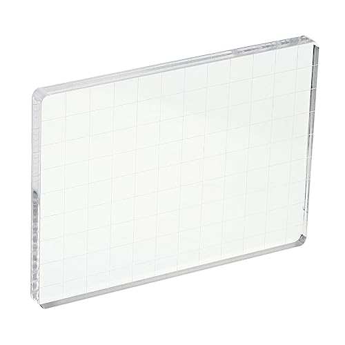 12.7 x 9cm Acryl Stamp Blok, Duidelijke Stempel Blok met Raster Lines Decoratieve Montage Blocks Vierkant voor Scrapbooking DIY Crafts Kaart maken