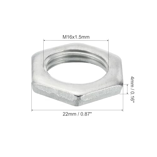 M16 x 1,5 Stalen Hex Noten 30 st Metrische draad Gegalvaniseerde Hardware Noten Schroeven Schroeven Apparaten Bevestiging voor Lampen Machines Onderhoud 4mm Hoogte