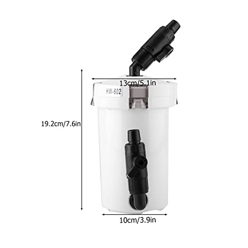 Silent External Pot Filter met pomp voor Aquariumvis, Small 55 Gallon HW-602B Aquariumwaterfilterset voor zoet en zout water (602 zonder waterpomp en toebehoren) 3