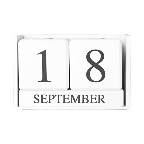 Houten kalender, houten kalender, kantooraccessoires, weergave van de datumweergave van het maandconcept van hout, vintage decoratie