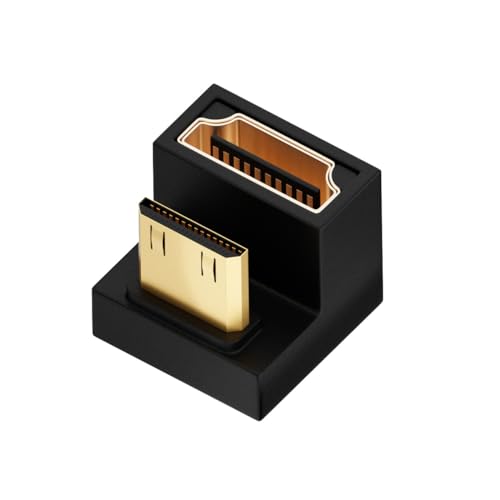 Sea 2PCS U Shape Mini HDMI naar HDMI 8K Adapter, Omhoog Hoek HDMI Mini naar HDMI Vrouwelijke Adapter, HDMI 180 Degree Adapter voor Camera/Laptop/Tablet/HDTV/Projector