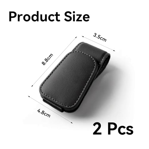 Verpakking van 2 auto glazen houders, Eenvoudig te installeren, Auto zonnebril houder, Magnetische auto glazen houder, Sun Visor, voor glazen, brandstofkaarten, visitekaartjes, visitekaartjes enz.