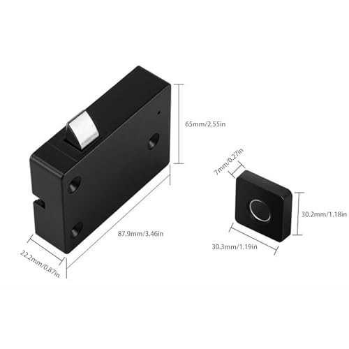 Biometrische Vingerafdruk cabinet slot Slim verborgen lade veilig elektrisch sleutelloos slot voor thuis met 360° erkenning, snel ontgrendelen voor multi-gebruiker (Vingerafdruk 3