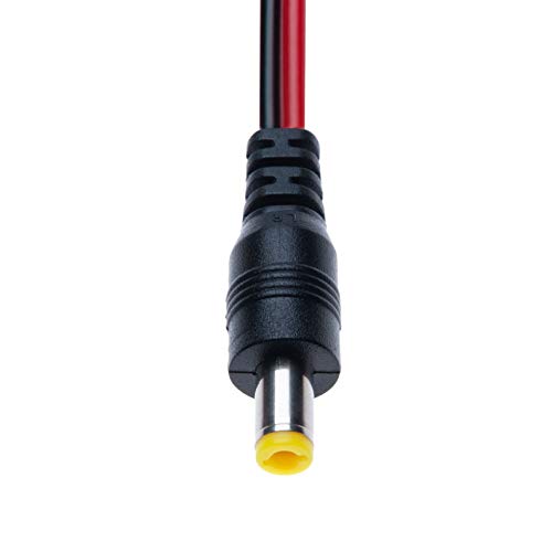 DC-uitbreiding Kabel Man 2.5mm/5.5mm naar Bare End Jack Pigtails Plug Connector Draad Compatibel met CCTV beveiligingscamera, IP-camera, DVR Standalone, LED Strip, Surveillance, Monitors 0.3m 3