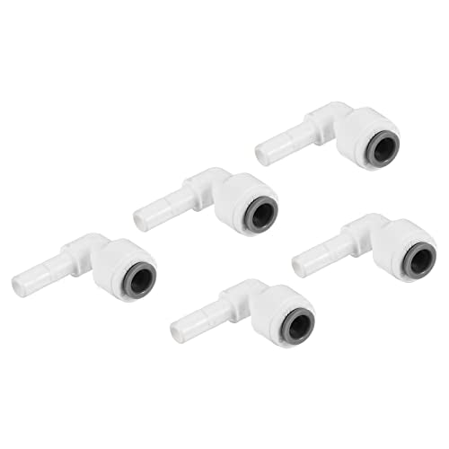 1/4" Hookah Stam Elbow Connector, 5 Pack 90 Degree Push om te verbinden Waterlijn Fitting voor RO Water System, wit