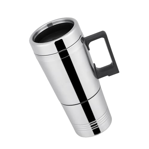 12V/24V 300ml Auto Elektrische Verwarmde Mug - Roestvrij staal Voertuig Verwarming Beker - Draagbare Koffie Thee Water Beker voor Auto - Drinkbeker met Handvat - Wordt geleverd met afneembare (24V)