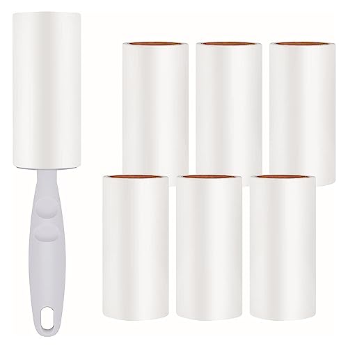 7 st Pet haar roll, Zelfklevende Pet haar roll, Sticky borstel, Reiniging Roll voor katten en honden, 7 rollen papier, 60 vellen per rol
