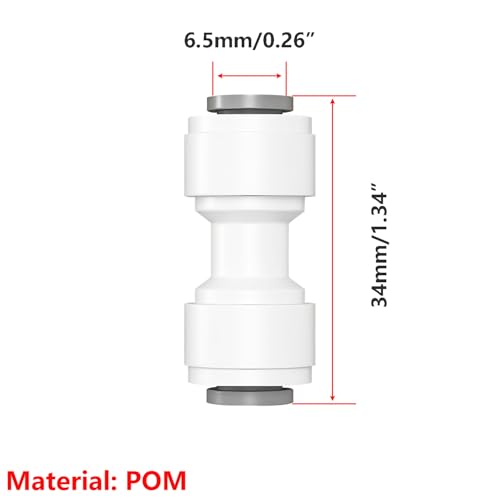 2 st Reverse Osmose Connectors, 1/4 inch Quick Coupling, 1/4 inch Elbow Push Fit slang Aansluiten 3