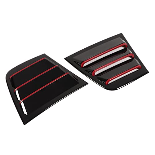2 STUKS Slijtvaste ABS Zijruit Lamellen Vooruit Zonnescherm Cover Vervangen voor 2011-2021 Dodge Charger (Spiegel Zwart)(rood Zwart) 4