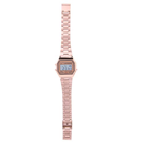Oude digitale horloge, Vintage Rosa, B640Wc, Ceas Ladies, digitale armbanduhr digitale Led backlight elektronische roestvrij stalen band horloge Rec