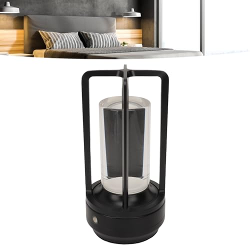 Kristaltafellamp 3 Kleurtemperatuur Touch Control USB oplaadbare LED Bureaulamp voor thuis (BLACK) 4