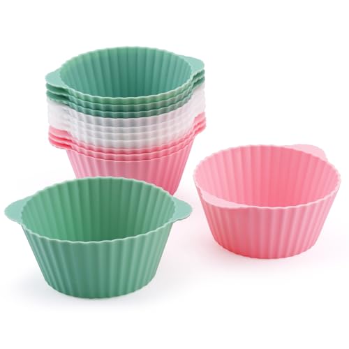 12 Herbruikbare Cupcake vormen, Siliconen Muffin vormen, Standaard Siliconen vormen voor Muffins, Siliconen Muffin vormen, Cupcake vormen voor Cake, Muffin Bakeware, voor Cake en Pudding