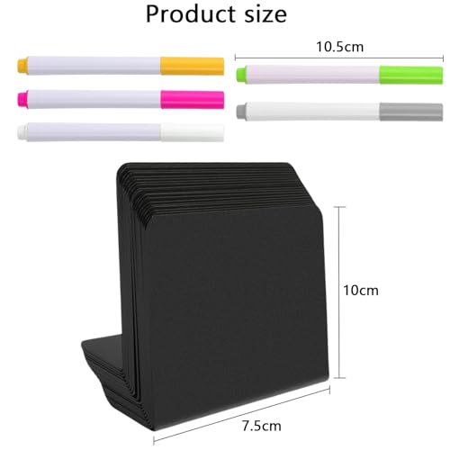 Mini Chalkboards Set van 20 10 x 7,5 cm L Gevormde Chalkboards voor het Schrijven op Prijs Tag Stand with 5 Erasable Pens Buffet Plates Set voor Bruiloft, Party, Cafe, Gastronomie