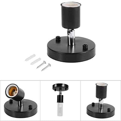 Vijver Wand Scharnier Power Outlets E27 Verstelbare Lamp Power Socket Keramische Ijzer E27 Moderne Vintage Plafond Licht Wand Gemonteerde Lamp Bollenhouder Power Socket 180°Roterende Zwart (zwart) 5