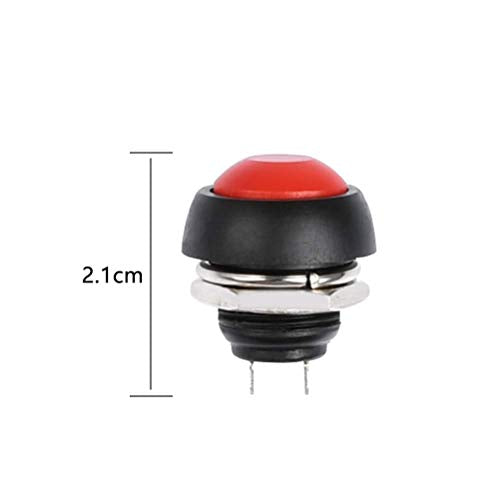 Moment Push Switch, 12mm Mini Moment Push Knoppen, ON-OFF Waterdichte drukknop voor auto, boot, Arduino DIY ronde, 7 kleuren (met draad), 7 stuks 4