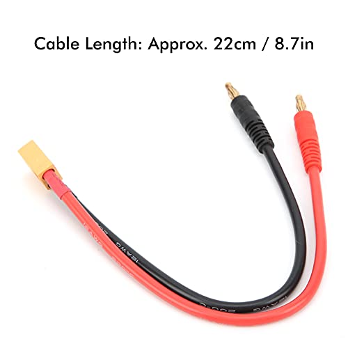 RC Batterij Charging Kabel, 12AWG Adapter Kabel 22cm XT60 tot 4mm Banaan Plug Laadkabel XT60 Man Connector naar 4mm Banaan Plug voor B6 LiPo Batterij Charger 3