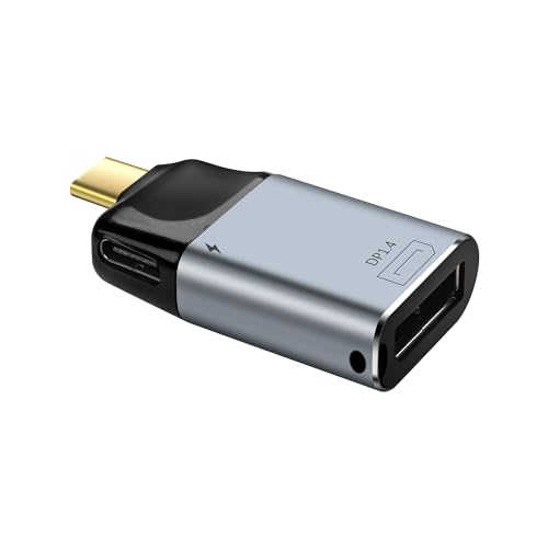 USB C to DisplayPort Adapter 1.4 8K@ 60Hz DisplayPort Plug Type C to Female Adapter met 100W PD voeding voor MacBook Pro 2018 Steam Deck 2019, IPAD Pro/iMac 2020/2018