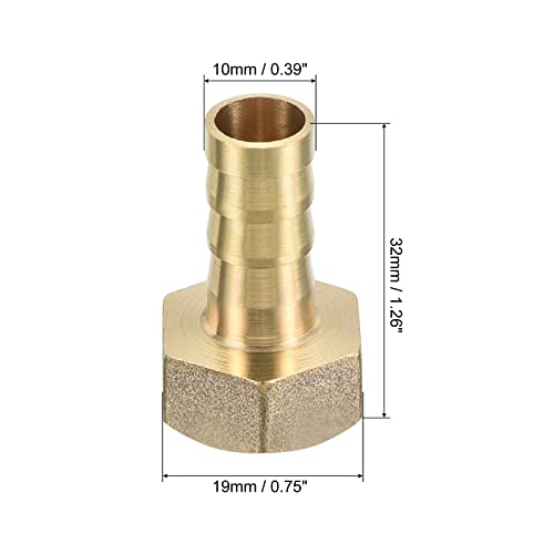 5 stuks slang stekelige montage recht 10 mm augurk G3/8 vrouwelijke draad messing minibuis aansluiting geel
