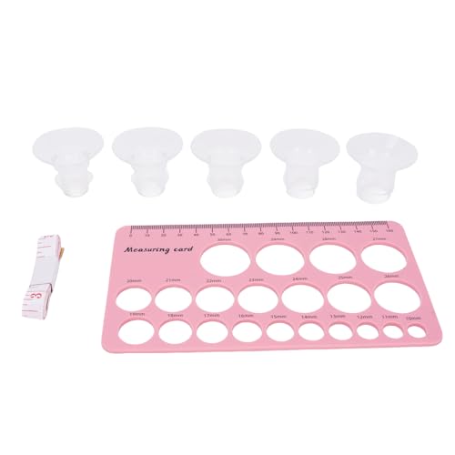 Tepellijn Flange insert Kit, zacht silicone Flange Maatmeting Tool, tepellijn Kit Set 13 15 17 19 21mm, voor moeders, Inclusief 1,5M Tape