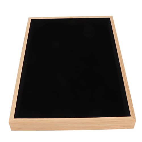 Houten sieraden tray, sieraden tray-organizer Stapelbare sieraden Trays sieraden display Trays voor oorbellen ketting armbanden, sieraden-ring display Organizer opslag lade houder, zwarte set 4