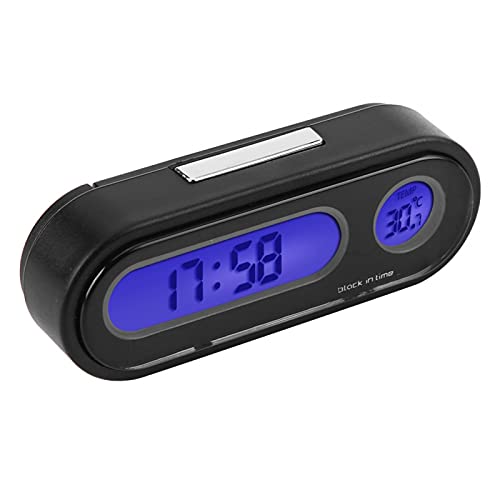 Auto binnenthermometer, 2 in 1 auto voertuig interieur Mini elektronische horloge LED digitale klokthermometer Voltmeter 5