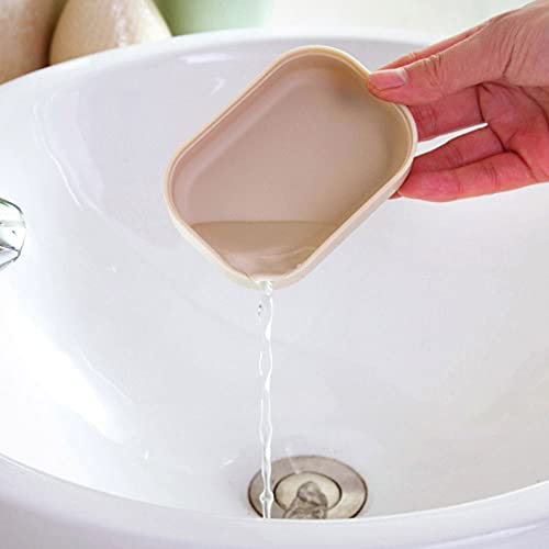 Zeepbakje, groen plastic Dubbele zeephouder doos met afvoer voor badkamer douche en zeep droog houden (Square) 3